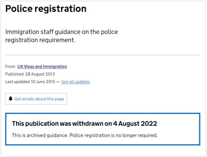 英国移民署宣布取消警局注册