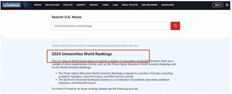 重磅！​U.S.NEWS取消发布2024全球大学排名！